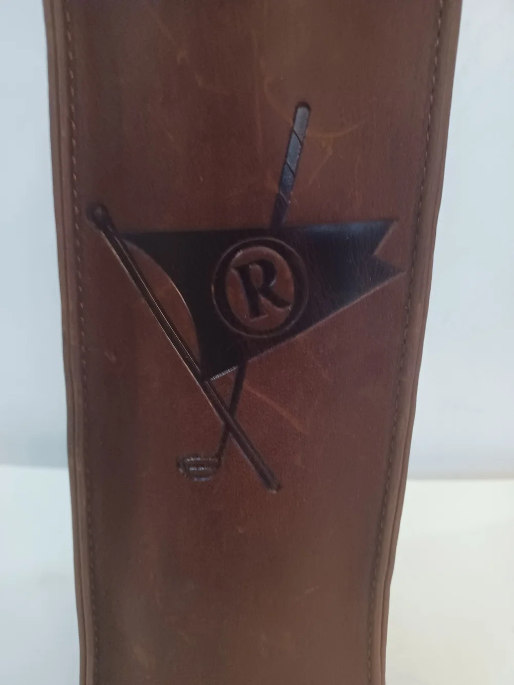 Winston Collection Columbian Leather Wine Carrier Single Bottle Golf Logo